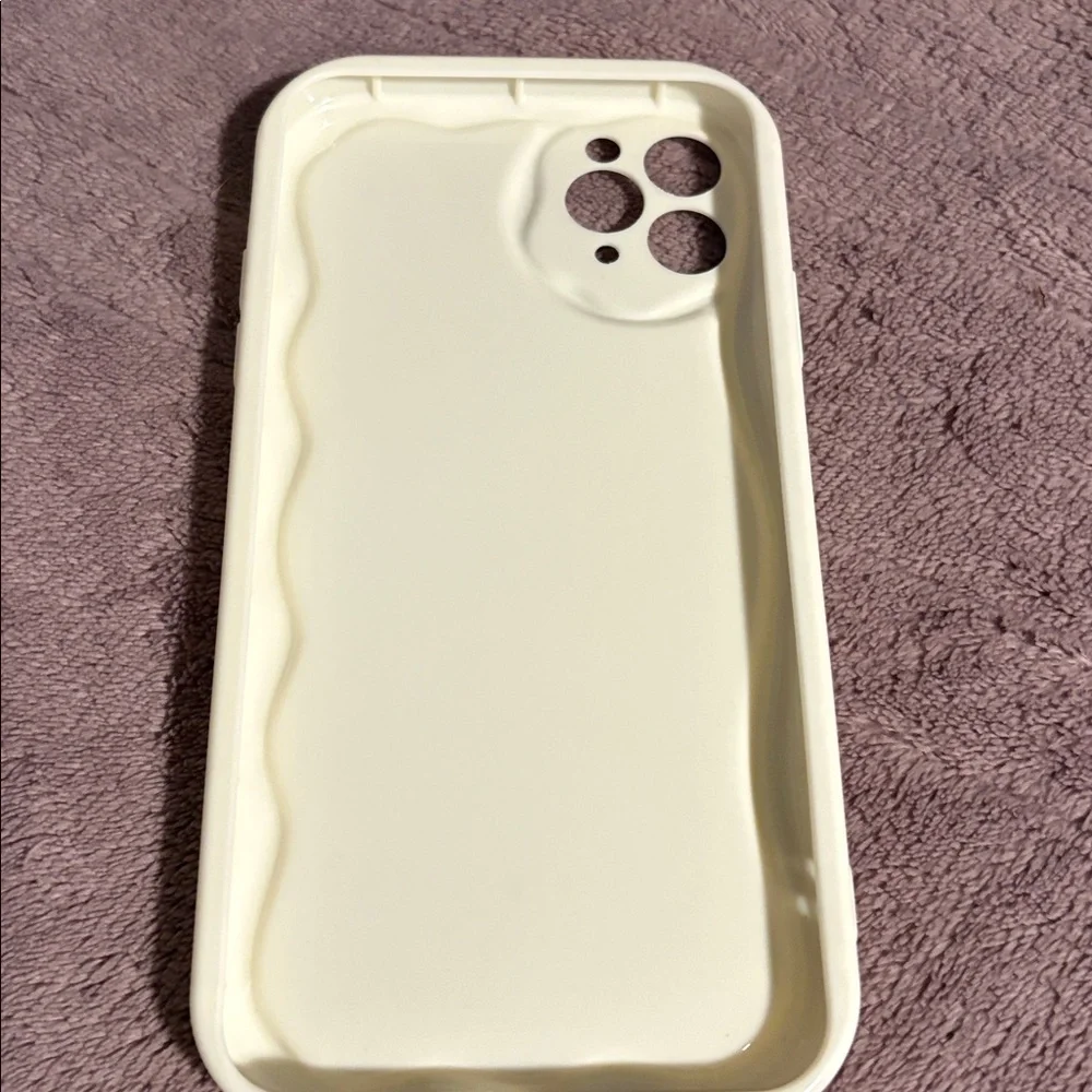 Cream and Blue Heart Phone Case